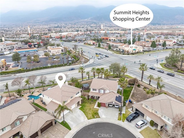 aerial view featuring a mountain view