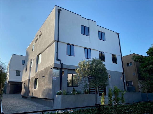 view of building exterior with a garage