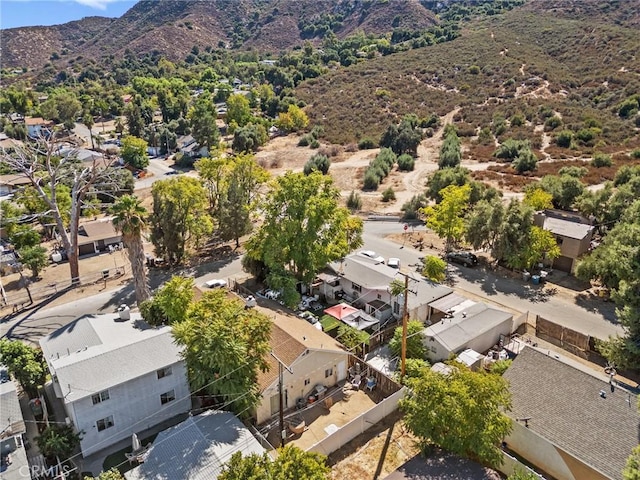 drone / aerial view with a mountain view