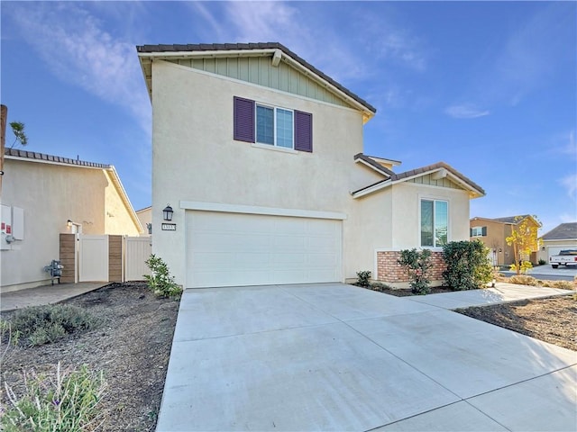 front of property with a garage