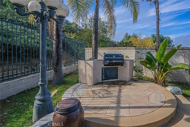 view of patio / terrace featuring area for grilling and grilling area