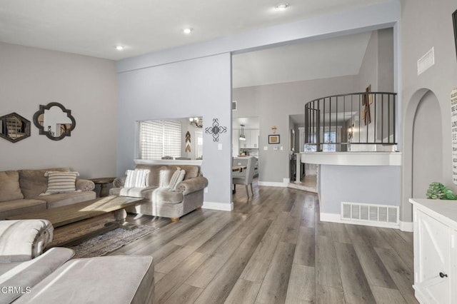 living room featuring hardwood / wood-style floors