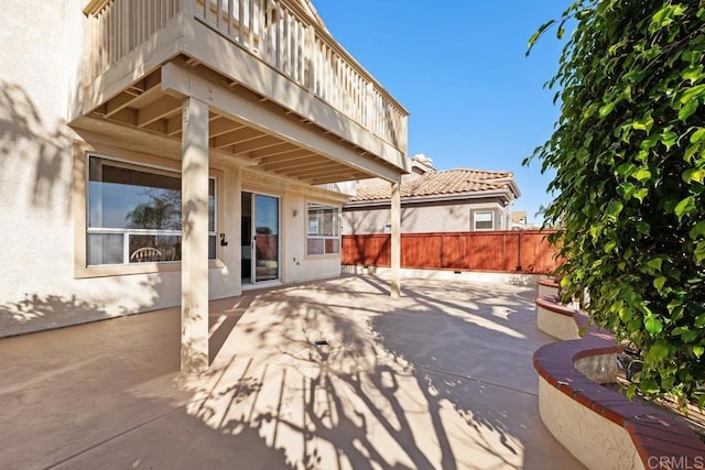 view of patio / terrace featuring a balcony