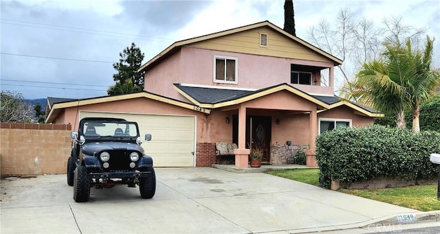 view of front of home featuring a garage