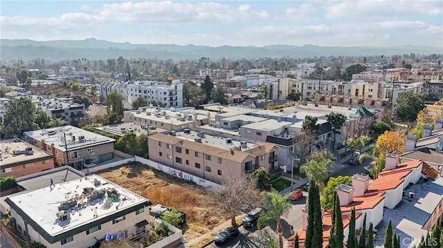 bird's eye view with a mountain view