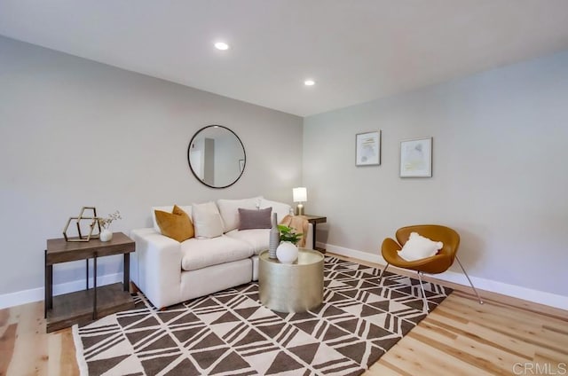 living room featuring hardwood / wood-style flooring