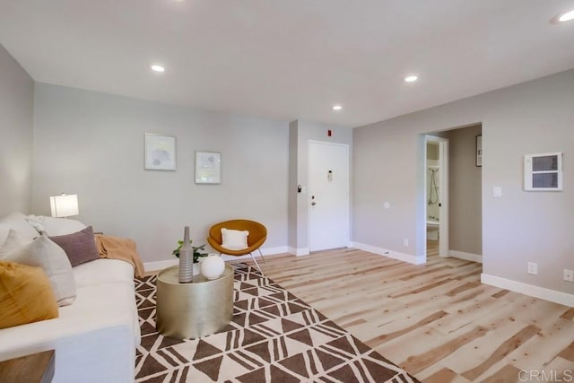 living room featuring wood-type flooring