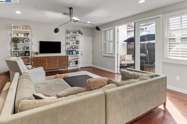 living room featuring hardwood / wood-style floors