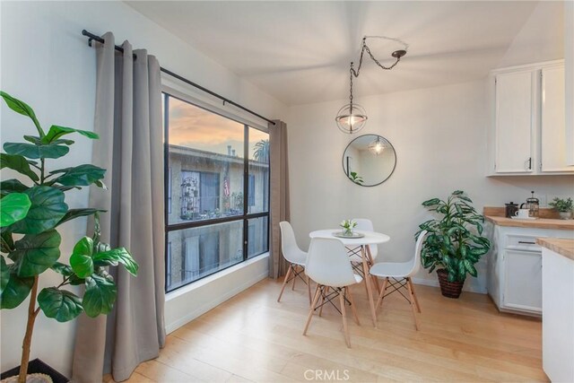 dining area featuring light hardwood / wood-style floors