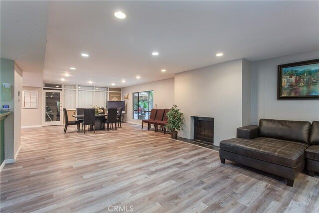 living room featuring light hardwood / wood-style flooring