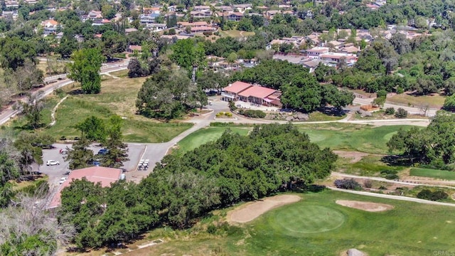 bird's eye view featuring a residential view and golf course view