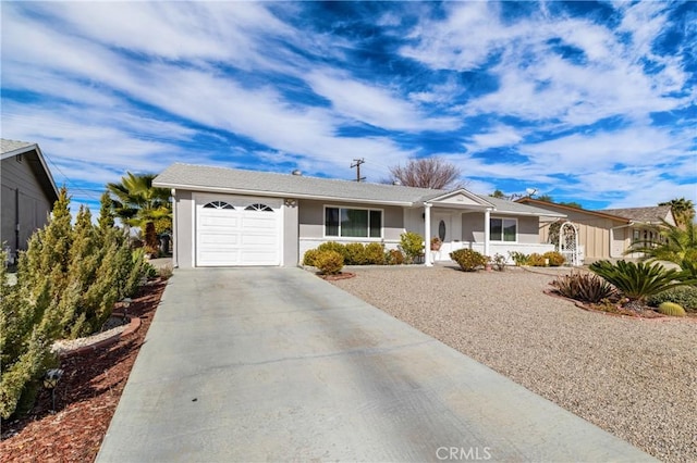 single story home with a garage