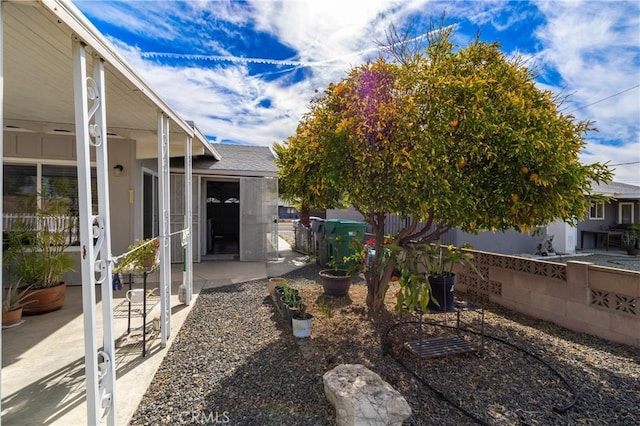 view of yard with a patio area