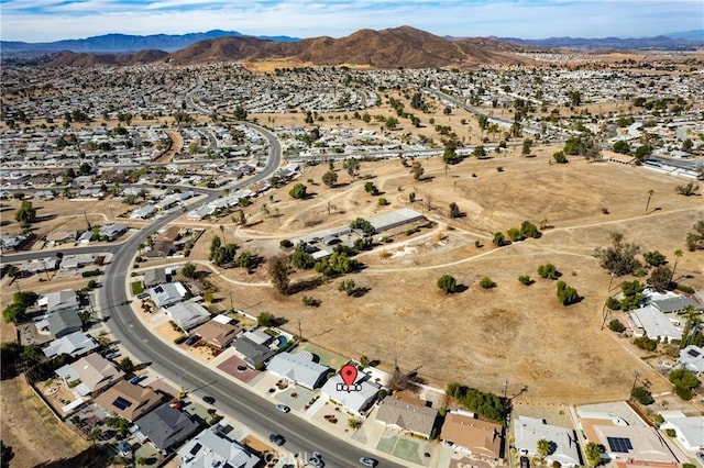 bird's eye view featuring a mountain view