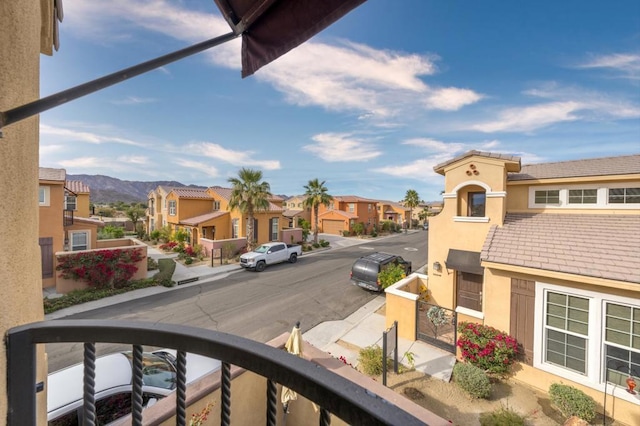 balcony with a mountain view