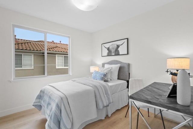 bedroom featuring light hardwood / wood-style flooring