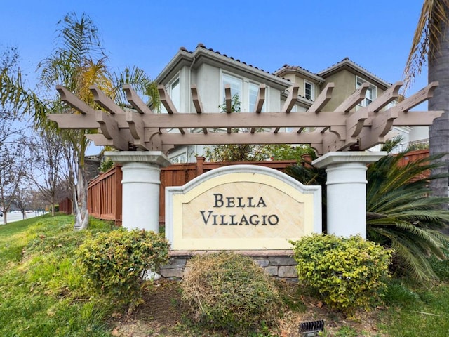 view of community sign