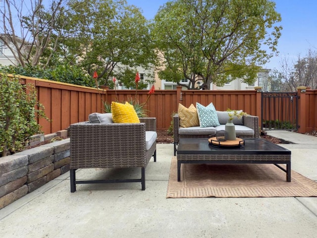 view of patio with outdoor lounge area