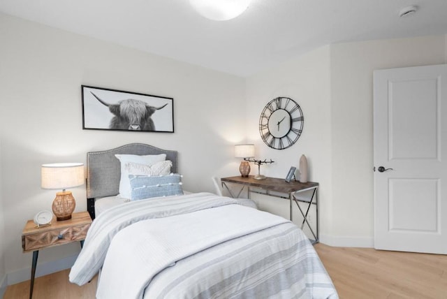 bedroom featuring light hardwood / wood-style flooring