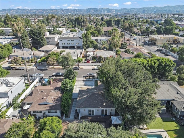 aerial view with a mountain view