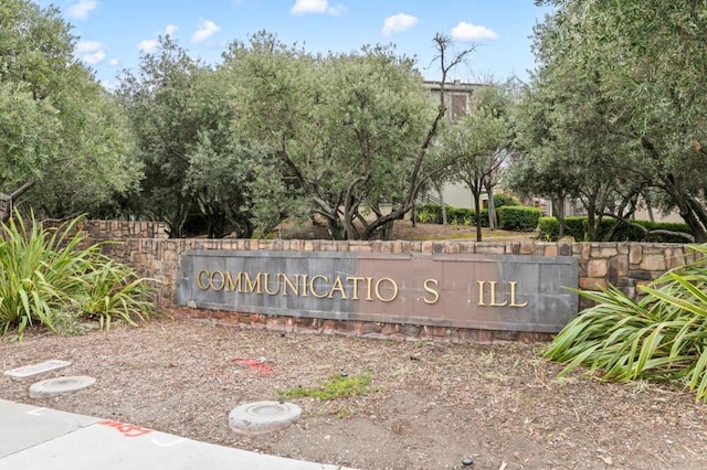 view of community sign