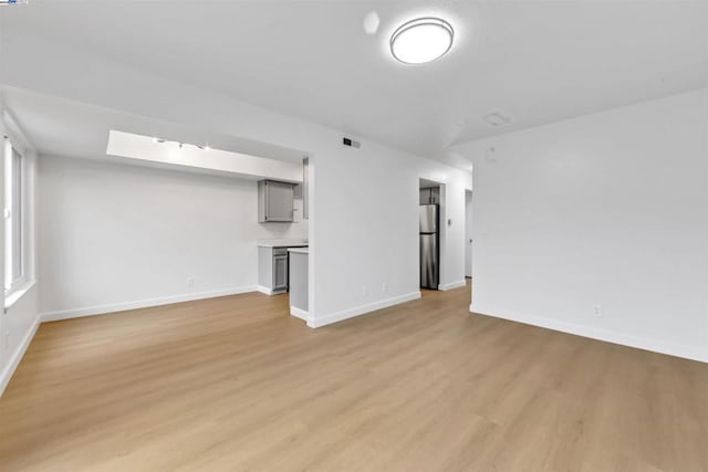 unfurnished living room featuring light hardwood / wood-style floors