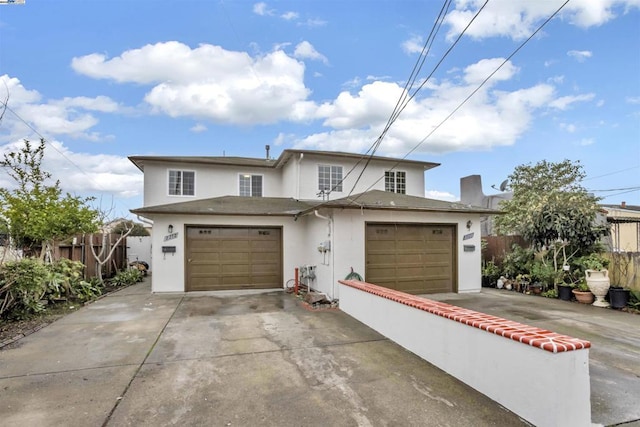 view of front of house with a garage