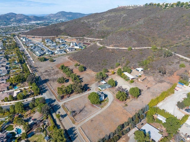 bird's eye view with a mountain view