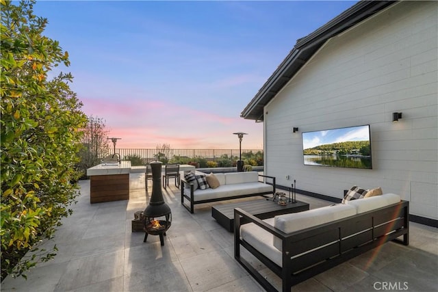 view of patio featuring an outdoor living space