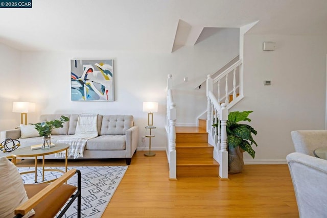 living room featuring hardwood / wood-style flooring