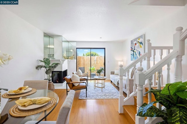 living room featuring light wood-type flooring