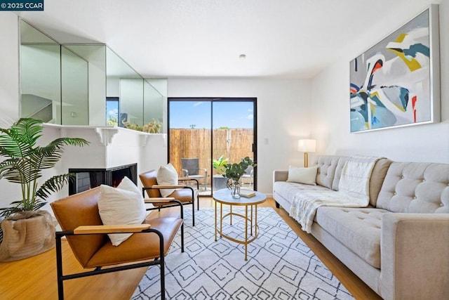 living room featuring light hardwood / wood-style floors