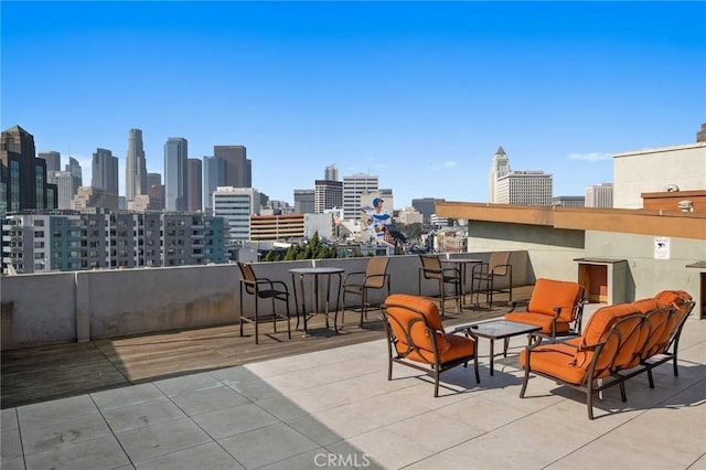 view of patio / terrace featuring an outdoor bar