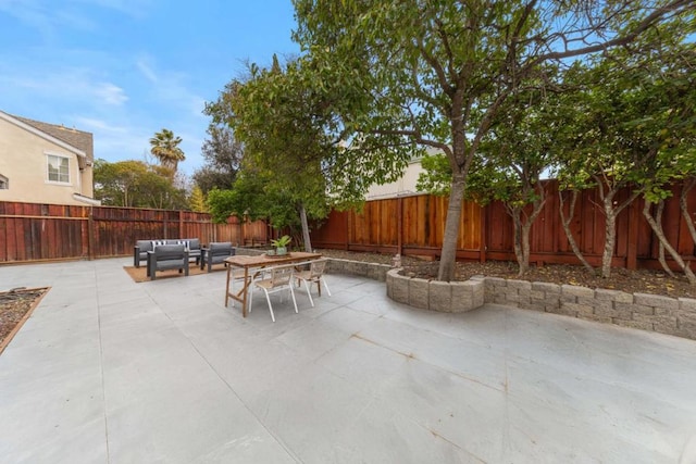 view of patio with an outdoor hangout area