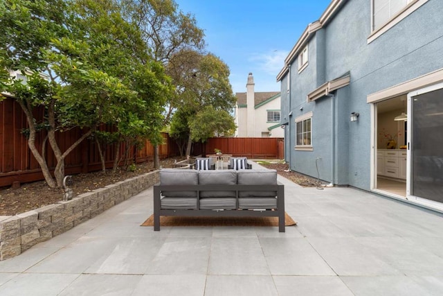 view of patio featuring an outdoor hangout area