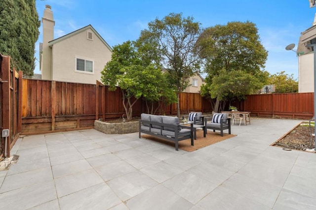 view of patio featuring an outdoor hangout area