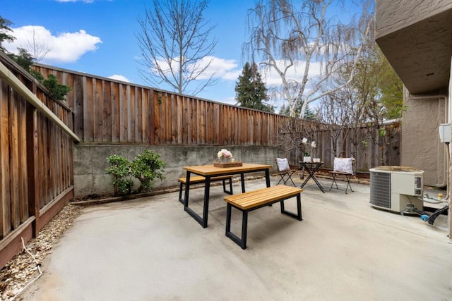 view of patio / terrace featuring central AC unit