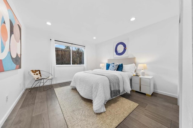 bedroom with wood-type flooring