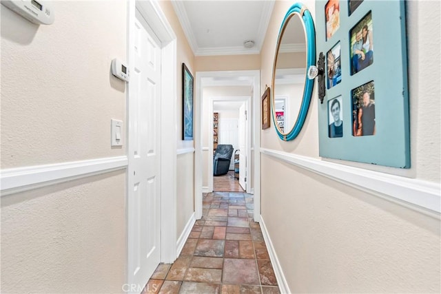 corridor with ornamental molding