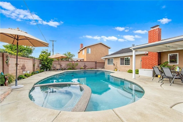 view of pool featuring a patio area