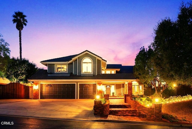 view of front of home featuring a garage