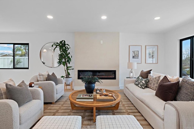 living room with plenty of natural light