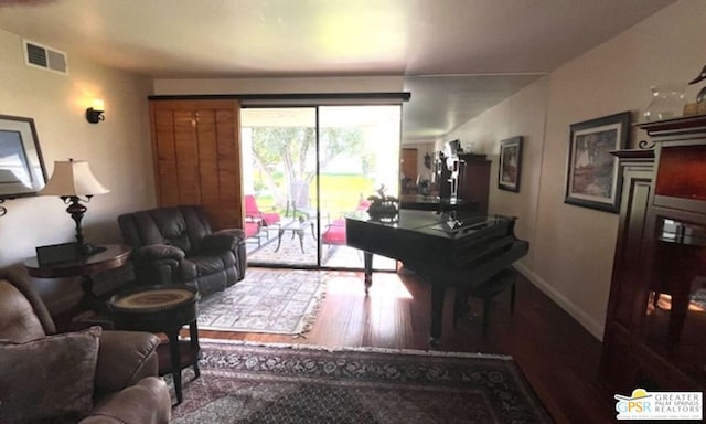 living room featuring wood-type flooring