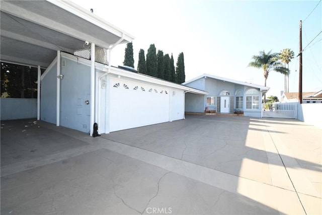 view of garage