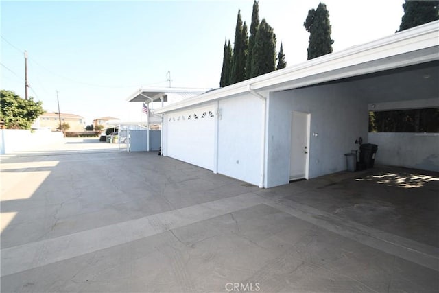 view of garage