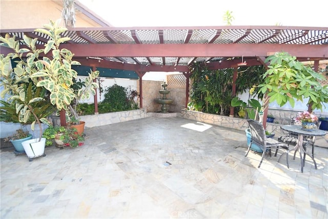 view of patio / terrace with a pergola