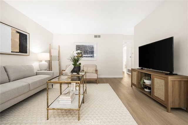 living room featuring hardwood / wood-style floors