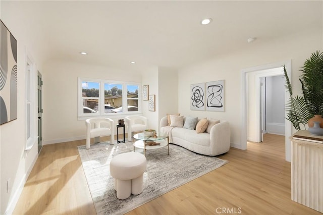 living room featuring light hardwood / wood-style flooring