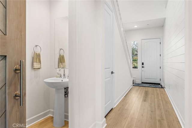 entryway featuring light hardwood / wood-style floors