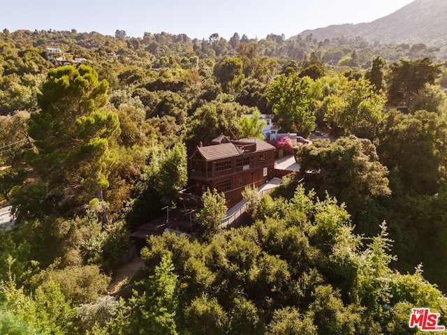 bird's eye view featuring a mountain view